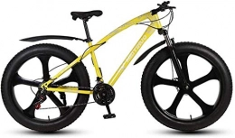 baozge Bike baozge Adult Mens Fat Tire Mountain Bike Variable Speed Snow Beach Bikes Double Disc Brake Cruiser Bicycle 26 inch Magnesium Alloy Integrated Wheels Black 24 Speed-27 speed_Yellow