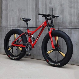 NOLOGO Bike Bicycle Bicycle, Mountain Bike, 26 Inch 7 / 21 / 24 / 27 Speed Bike, Men Women Student Variable Speed Bike, Fat Tire Mens Mountain Bike (Color : Red, Size : 21 Speed)