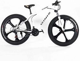 NOLOGO Bike Bicycle Teens Mountain Bikes, 21-Speed 24 Inch Fat Tire Bicycle, High-carbon Steel Frame Hardtail Mountain Bike with Dual Disc Brake, Yellow, 5 Spoke, Size:3 Spoke (Color : White, Size : 5 Spoke)
