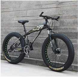 Bike Fat Tyre Mountain Bike Bike Adult Mountain, Boys Girls Fat Tire Mountain Trail, Dual Disc Brake Hardtail Mountain, High-carbon Steel Frame, Bicycle (Color : Yellow C, Size : 26 Inch 24 Speed)