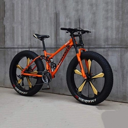 BYLUNTA Bike BYLUNTA Bicycle, Mountain Bike, 26 Inch 7 / 21 / 24 / 27 Speed Bike, Men Women Student Variable Speed Bike, Fat Tire Mens Mountain Bike, orange, 21 Speed