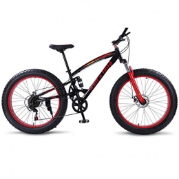 cuzona Bike cuzona Bicycle Mountain bike 7 / 21 speed Fat bikes 26 * 4 0 road bike Snow Bike Full Shockingprllf Frame Male -Black_red_7speed_Russian_Federation