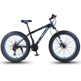 Cxmm Bike Cxmm 24 Speed Mountain Bikes, 27.5 inch Fat Tire Mountain Trail Bike, High-Carbon Steel Frame, Men's Womens All Terrain Mountain Bike with Dual Disc Brake, Blue