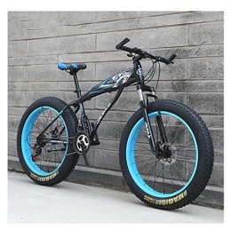 CXY-JOEL Fat Tyre Mountain Bike CXY-JOEL Adult Mountain Bikes, Boys Girls Fat Tire Mountain Trail Bike, Dual Disc Brake Hardtail Mountain Bike, High-Carbon Steel Frame, Bicycle, Blue E, 26 inch 21 Speed Suitable for Men and Women, Cy