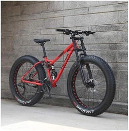 DALUXE 26 Inch Mountain Bikes, Adult Boys Girls Fat Tire Mountain Trail Bike, dual disc brake bicycle, high-carbon steel frame, anti-slip bikes,black,27 speed,red,24 speed