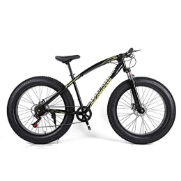 DULPLAY Bike DULPLAY 26 Inch Mountain Bikes Bicycle, Mountain Bike For Teens Adults Men Women, Double Disc Brake Fat Tire Mountain Bicycle Black 26", 7-speed