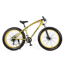 DULPLAY Bike DULPLAY Mountain Bike For Teens Adults Men Women, Double Disc Brake Fat Tire Mountain Bicycle, 26 Inch Mountain Bikes Bicycle Golden 26", 21-speed