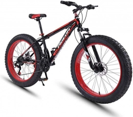 FANLIU Bike FANLIU 24 Speed Mountain Bikes, 27.5 Inch Fat Tire Mountain Trail Bike, High-carbon Steel Frame, Men's Womens All Terrain Mountain Bike with Dual Disc Brake, Red