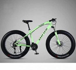 GASLIKE Bike GASLIKE 26 Inch Bicycle Mountain Bike Hardtail for Men's Womens, Fat Tire MTB Bikes, High-Carbon Steel Frame, Shock-Absorbing Front Fork And Dual Disc Brake, Green, 24 speed