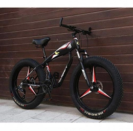 GASLIKE Bike GASLIKE 26 inch Wheels Mountain Bike Bicycle for Adults, Fat Tire Hardtail MBT Bike, High-carbon Steel Frame, Dual Disc Brake, Black, 24 speed
