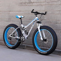 GASLIKE Bike GASLIKE Adult Fat Tire Mountain Bike, Beach Snow Bike, Double Disc Brake Cruiser Bikes, Lightweight High-Carbon Steel Frame Bicycle, 26 Inch Wheels, F, 21 speed