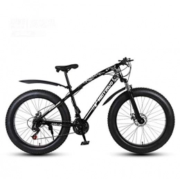 GASLIKE Bike GASLIKE Fat Tire Mountain Bike 26 Inch Bicycle for Adults, High Carbon Steel Frame MTB Bike with Adjustable Seat, Suspension Fork, PVC Pedals And Double Disc Brake, C, 27 speed