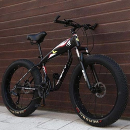 GASLIKE Bike GASLIKE Mountain Bike Bicycle for Adults, Fat Tire Hardtail MBT Bike, High-Carbon Steel Frame, Dual Disc Brake, 26 Inch Wheels, Black, 21 speed