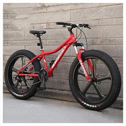 giyiohok Bike giyiohok 26 Inch Hardtail Mountain Bike Fat Tire Mountain Trail Bike for Adults Men Women Mechanical Disc Brakes Mountain Bicycle with Front Suspension-24 Speed_5 Spoke Red