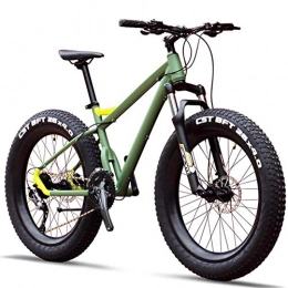 giyiohok Fat Tyre Mountain Bike giyiohok 26 Inch Hardtail Mountain Bike with Fat Tire for Adults Men and Women Front Suspension Anti-Slip Mountain Trail Bike 27-Speed Hydraulic Disc Brake-Green