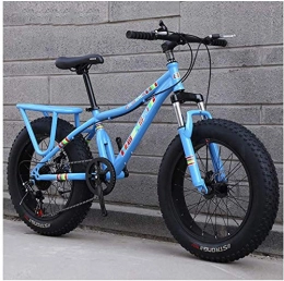 giyiohok Bike giyiohok Women Hardtail Mountain Trail Bike 20 Inch with Dual Disc Brake Girls All Terrain Anti-Slip Front Suspension Fat Tire High-carbon Steel Bicycle-27 Speed_Blue