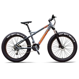 GJZM Fat Tyre Mountain Bike GJZM 27-Speed Mountain Bikes, Professional 26 Inch Adult Fat Tire Hardtail Mountain Bike, Aluminum Frame Front Suspension All Terrain Bicycle, E