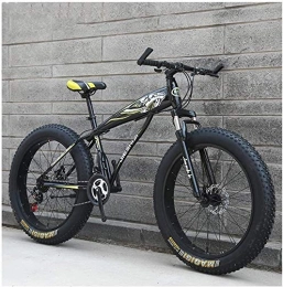 H-ei Bike H-ei Adult Mountain Bikes, Boys Girls Fat Tire Mountain Trail Bike, Dual Disc Brake Hardtail Mountain Bike, High-carbon Steel Frame, Bicycle (Color : Yellow B, Size : 26 Inch 24 Speed)