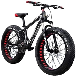 HHII Fat Tyre Mountain Bike HHII black-30speedMountain Bike, 26 inch Adult Fat Tire Mountain Off Road Bike, 27 Speed Bike, Carbon Steel Frame, Double Full Suspension, Double Disc Brakes Black