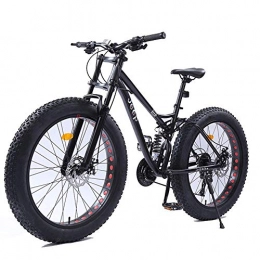 HUALI 26 Inch Women Mountain Bikes, Dual Disc Brake Fat Tire Mountain Trail Bike, Hardtail Mountain Bike, Adjustable Seat Bicycle, High-carbon Steel Frame,Black,27 Speed LIULI