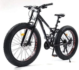 Hycy Bike HYCy 26 Inch Mountain Bikes, Fat Tire MBT Bike Bicycle, Full Suspension Mountain Bike, High-Carbon Steel Frame, Dual Disc Brake