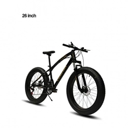 Hyuhome Bike Hyuhome Adult 26 Inch Mountain Bike, Fat Tire Snow Beach Bicycle Juvenile Student City Road Racing Bikes, Double Disc Brake Mens Women Mountain Bicycle, Black