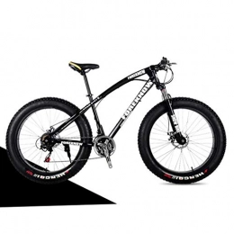 Langlin Fat Tyre Mountain Bike Langlin 20" Mountain Bike Bicycle for Adult Teen Dual Disc Brake Hardtail Mountain Bike Fat Tire Beach Snow Bike High-carbon Steel Frame Spoke Wheel 7 / 21 / 24 / 27 Speed, black, 20 inch 21 speed