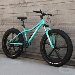 laonie Fat Tyre Mountain Bike laonie 26 Inch Fat Bike Five Spokes Wheel Adult Mountain Bicycle-Green_24 speed