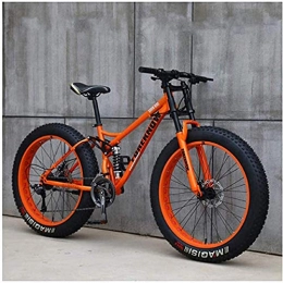 LBYLYH Bike LBYLYH Mountain Tricycle For Adults, Fat Tire Men'S Mountain Bike, 26-Inch / High-Strength Steel Frame, 21 / 24 / 27-Speed, Orange, 24 Speed