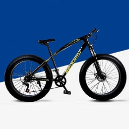 LDLL Bike LDLL 26 Inch Mountain Bikes, 24" Dual Disc Brake Fat Tire Mountain Trail Bike, Hardtail Mountain Bike, High-carbon Steel Frame, 7 / 21 / 24 / 27 Speed