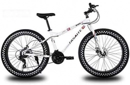 Leifeng Tower Fat Tyre Mountain Bike Leifeng Tower Lightweight 26 Inch Wheels Mountain Bike for Adults, Fat Tire Hardtail Bike Bicycle, High-Carbon Steel Frame, Dual Disc Brake Inventory clearance (Color : White, Size : 24 speed)