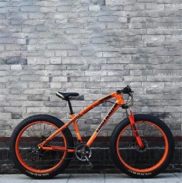 Leifeng Tower Fat Tyre Mountain Bike Leifeng Tower Lightweight， Fat Tire 26 Inch Mountain Bike Mens, Beach Bike, Double Disc Brake Cruiser Bikes, 4.0 Wide Wheels, Adult Snow Bicycle Inventory clearance (Color : Orange, Size : 21 speed)