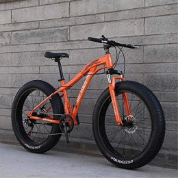 Leifeng Tower Fat Tyre Mountain Bike Leifeng Tower Lightweight Fat Tire Mountain Bike Mens, 26 Inch Adult Snow Bike, Double Disc Brake Cruiser Bikes, Beach Bicycle, 4.0 Wide Wheels Inventory clearance (Color : Orange, Size : 24 speed)