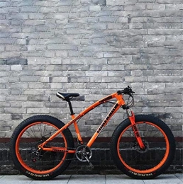 Leifeng Tower Fat Tyre Mountain Bike Leifeng Tower Lightweight Fat Tire Mountain Bike Mens, Beach Bike, Double Disc Brake Cruiser Bikes, 4.0 wide Wheels, Adult 24 Inch Snow Bicycle Inventory clearance (Color : Orange, Size : 27 speed)