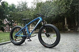 Leifeng Tower Fat Tyre Mountain Bike Leifeng Tower Lightweight， Hardtail Mountain Bikes, Dual Disc Brake Fat Tire Cruiser Bike, High-Carbon Steel Frame, Adjustable Seat Bicycle Inventory clearance (Color : Blue, Size : 24 inch 21 speed)