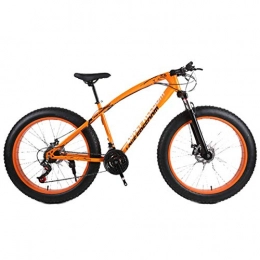 LHQ-HQ Bike LHQ-HQ Outdoor sports Fat Bike, 26 Inches Snow Mountain Bike 24 Speed Variable Speed Cross Country 4.0 Big Tires Adult Outdoor Riding, Black (Color : Orange)