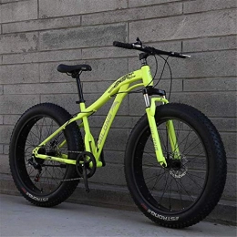 Leifeng Tower Fat Tyre Mountain Bike Lightweight 24 Inch Fat Tire Mountain Bike Adult, Beach Snow Bike, Double Disc Brake Cruiser Bikes, Mountain Bike Mens 4.0 Wide Wheels Inventory clearance ( Color : Green , Size : 7 speed )