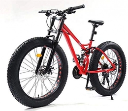Leifeng Tower Bike Lightweight， 26 Inch Mountain Bikes, Fat Tire MBT Bike Bicycle Soft Tail, Full Suspension Mountain Bike, High-Carbon Steel Frame, Dual Disc Brake Inventory clearance ( Color : Red , Size : 21 speed )