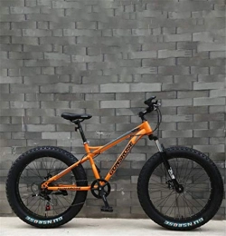 Leifeng Tower Fat Tyre Mountain Bike Lightweight Fat Tire Adult Mountain Bike, Double Disc Brake / High-Carbon Steel Frame Cruiser Bikes, Beach Snowmobile Bicycle, 26 Inch Wheels Inventory clearance ( Color : Orange , Size : 24 speed )