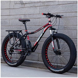 LJJ Fat Tyre Mountain Bike LJJ Mountain Bike for Men Women, 27 Speed Fat Tire Hardtail Mountain Bikes Dual Disc Brake 26 inch Wheels Suspension Fork Mountain Bicycle, Beach Bike