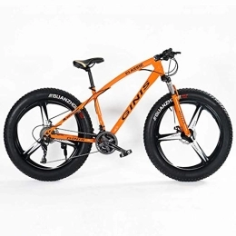 LNDDP Fat Tyre Mountain Bike LNDDP Teens Mountain Bikes, 21-Speed 24 Inch Fat Tire Bicycle, High-carbon Steel Frame Hardtail Mountain Bike with Dual Disc Brake