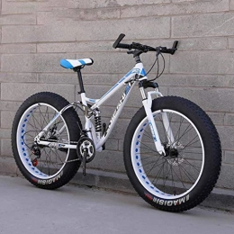 LUO Fat Tyre Mountain Bike LUO Adult Fat Tire Mountain Bike, Beach Snow Bicycle, Off-Road Snow Bike, Double Disc Brake Cruiser Bikes, Beach Bicycle 26 inch Wheels, E, 7 Speed, E, 21 Speed