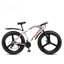 LUO Fat Tyre Mountain Bike LUO Beach Snow Bicycle, Adult Fat Tire Mountain Bike, Bionic Front Fork Beach Snow Bikes, Double Disc Brake Cruiser Bicycle, 26 inch Wheels, B, 24 Speed, C, 21 Speed