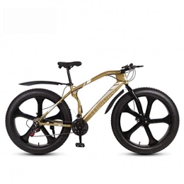 LUO Fat Tyre Mountain Bike LUO Beach Snow Bicycle, Adult Fat Tire Mountain Bike, Bionic Front Fork Snow Bikes, Double Disc Brake Beach Cruiser Bicycle, 26 inch Wheels, C, 27 Speed, E, 24 Speed