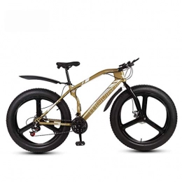 LUO Fat Tyre Mountain Bike LUO Bike，Mens Adult Fat Tire Mountain Bike, Bionic Front Fork Beach Snow Bikes, Double Disc Brake Cruiser Bicycle, 26 inch Wheels, B, 21 Speed, D, 24 Speed