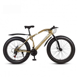 LUO Fat Tyre Mountain Bike LUO Bike，Mens Adult Fat Tire Mountain Bike, Bionic Front Fork Cruiser Bicycle, Double Disc Brake Beach Snow Bikes, 26 inch Wheels, E, 27 Speed, D, 21 Speed