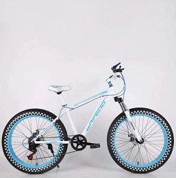 LUO Fat Tyre Mountain Bike LUO Bike，Mens Adult Fat Tire Mountain Bike, Double Disc Brake Beach Snow Bicycle, High-Carbon Steel Frame Cruiser Bikes, 24 inch Highway Wheels, E, 7 Speed, B, 30 Speed