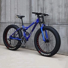 Lyyy Fat Tyre Mountain Bike Lyyy Mountain Bike, 26 Inch 7 / 21 / 24 / 27 Speed Bicycle, Men Women Student Variable Speed Bike, Fat Tire Mens Mountain Bike YCHAOYUE (Color : Blue, Size : 27 speed)