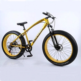 peipei Fat Tyre Mountain Bike Mountain bike 4.0 fat tire bicycle Double disc brake beach bicycle snow bike light high carbon steel mountain bicycle-gold_24 speed 26 inch_Poland