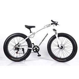 MSM Furniture Fat Tyre Mountain Bike MSM Furniture Mountain Bike For Teens Adults Men Women, Double Disc Brake Fat Tire Mountain Bicycle, 26 Inch Mountain Bikes Bicycle White 26", 7-speed